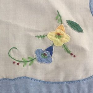 Vintage Hand embroidered handkerchief decor Grannycore cottage